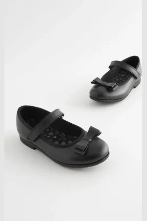 Next Girls Matt Narrow Fit (E) School Leather Bow Mary Jane Shoes