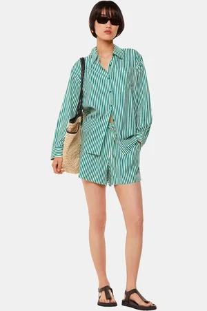 Whistles Womens Seaside Stripe Linen Rich Shorts