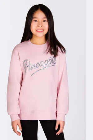 Pineapple Girls Pastel Sequin Logo Girls Sweatshirt