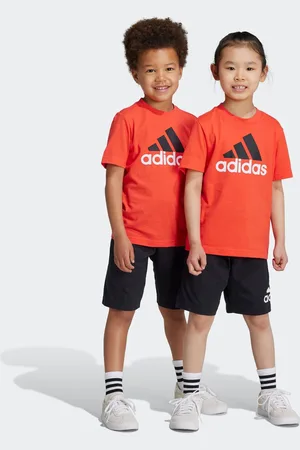 adidas Boys Kids Essentials Logo 100% Cotton T-Shirt and Shorts Set