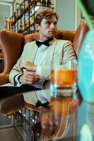 Harry Brown Mens Leo Velvet Tuxedo Dinner Jacket with Shawl Lapel Detail