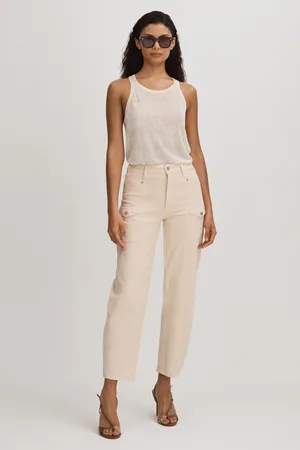 Paige Womens Barrel Leg Jeans