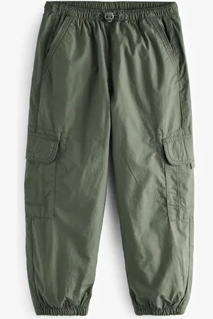 Next Girls Khaki Lined 100% Cotton Parachute Cargo Trousers (3-16yrs)