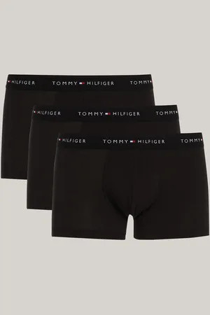 Tommy Hilfiger Black Essential Logo Waistband Trunks 3 Pack XL