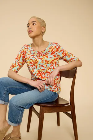 White Stuff Womens 100% Cotton Weaver Jersey Top