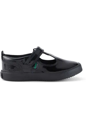 Kickers Girls Infants Kariko T-Bar Patent Leather Hook And Loop Shoes