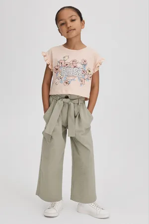 Reiss Girls Khaki Bax 9-13 yrs Textured Cargo Trousers