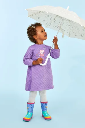 Peppa Pig Girls JoJo Maman Bébé Lilac Quilted Dress