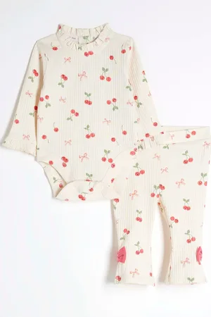 River Island Cream Baby Girls Kickflare Set 12