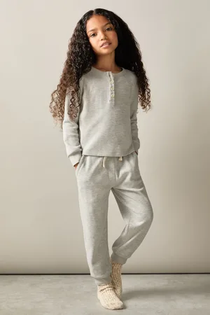 Reiss Girls Taylor 9-13 yrs Cotton Blend Jersey Waffle Top And Trousers Set