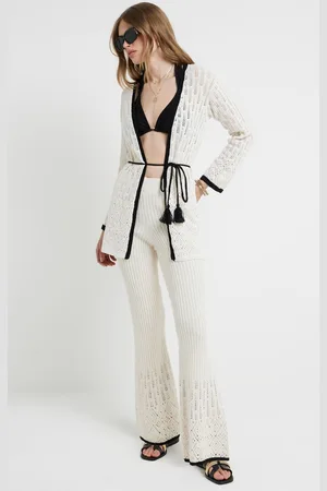 River Island Womens 100% Cotton Tipped Crochet Cardigan