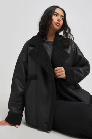 Simply Be Womens Worn Look Aviator Coats