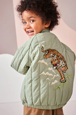 Next Boys Sage Quilt Embroidered Bomber Jacket (3mths-7yrs)