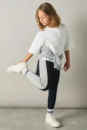 Reiss Girls Navy Lemi 9-13 yrs Cotton-Blend Panelled Leggings