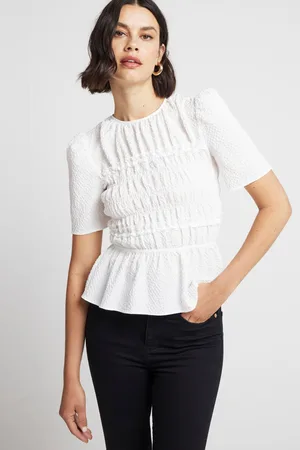 River Island Womens Textured Shirred Top