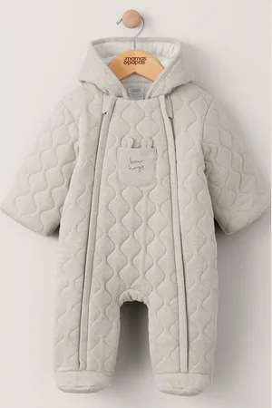 Mamas & Papas Girls Quilted Bear 100% Cotton Jersey Pramsuit