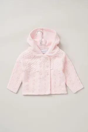Rock-a-bye Baby Boutique Girls Double Knit Hooded Cardigan