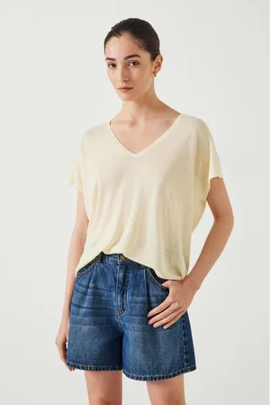 Hush Puppies Womens Emmerline Linen Blend Knitted Top