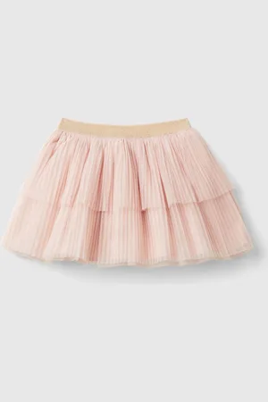 Benetton Girls Tulle Double Frill Pink Skirt