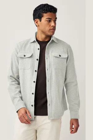 Next Mens Brushed 100% Cotton Twin Pocket Shacket