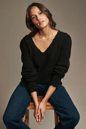 Laura Ashley Womens Pointelle V-Neck Jumper