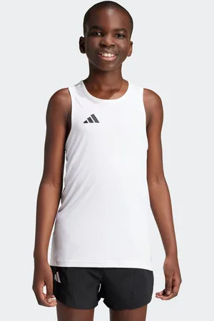 adidas White Team Tank Top Kids 11