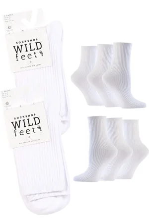 Wild Feet Womens Rib Crew Socks 6 Pack