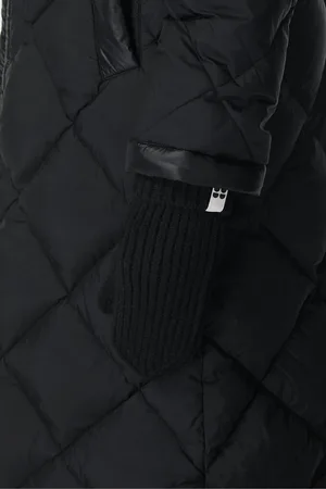 Sweaty Betty Black Snowfall Winter Knitted Mittens Gloves one