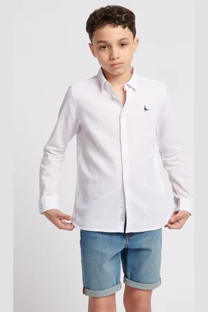Jack Wills Boys White Boys Linen Blend Shirt