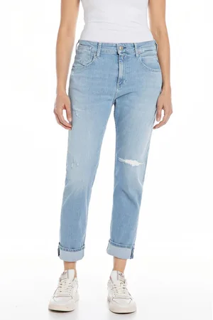 Replay Womens Light Denim Marty Boyfriend Fit Jeans