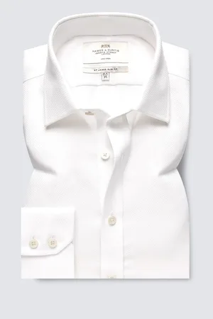 Hawes & Curtis Slim 100% Cotton Non-Iron Fabric Interest Shirt AU 41 Regular