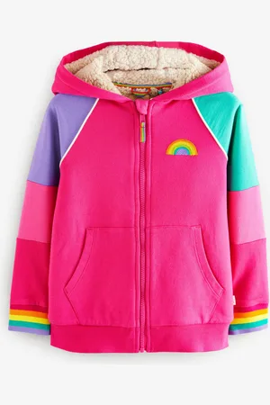 Little Bird Girls Colourblock Borg Fleece Zip Up Hoodie