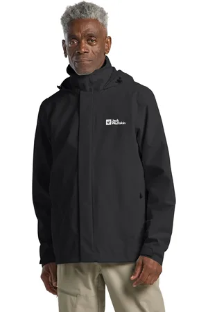 Jack Wolfskin Mens Trailtime 2L Waterproof Black Jacket M
