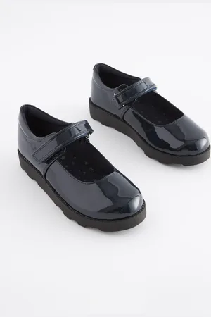Next Girls Navy Patent Junior School Mary Jane Shoes