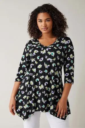 Evans V-Neck 3/4 Sleeve Tunic AU 30-32