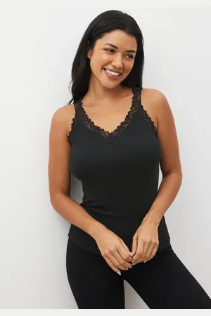 Next Black ThermoGen Lightweight Lace Trim Thermal Vest AU 16
