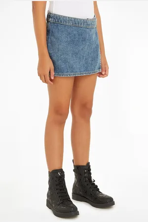 Calvin Klein Girls Marble Denim Skort