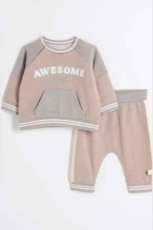 River Island Boys Baby Boys Awesome 100% Cotton Sweatshirt Set