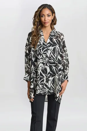 Gina Bacconi Womens Dido Collarless blouse