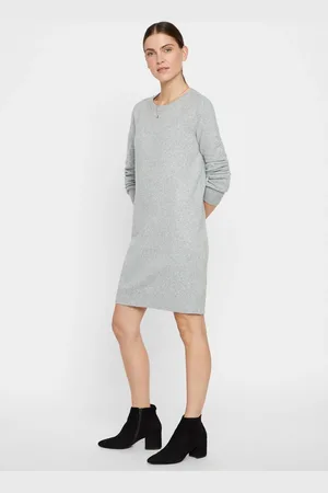 VERO MODA Soft Touch Round Neck Knitted Jumper Dress AU 8