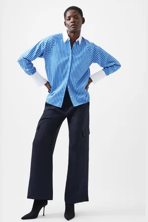French Connection Womens Alexis 100% Cotton Striped Detail Shirt