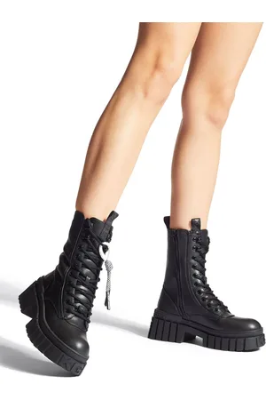 Kurt Geiger Tegan Lace Up2 Black Boots AU 10 (EU 41)