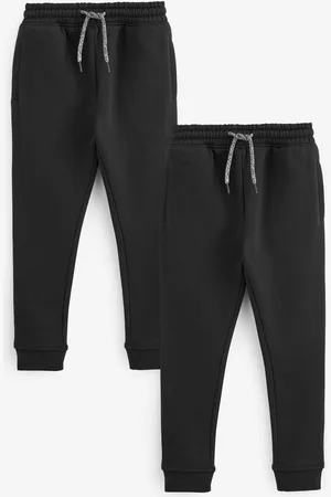Next Boys Skinny Fit 100% Cotton Rich Joggers 2 Pack (3-16yrs)