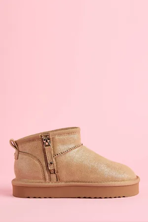 Lipsy London Brown Flatform Mule Side Zip Boots AU 13 (EU 32)