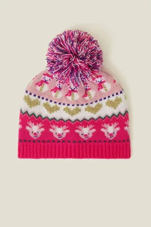Accessorize Girls Girls Christmas Fair Isle Beanie Hat