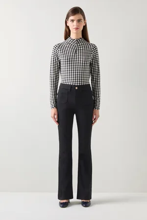 LK Bennett Womens Millie High Waist Patch Pocket Kickflare Jeans