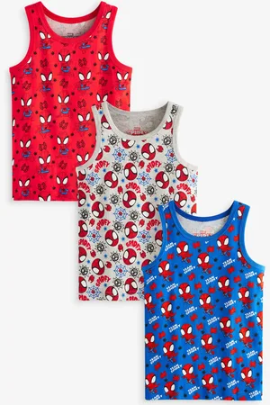 SPIDERMAN Boys License 100% Cotton Vests 3 Pack (1.5-12yrs)