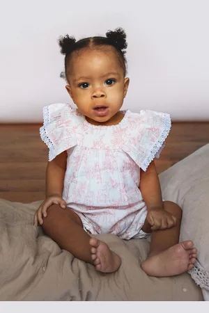 The Little Tailor Girls Baby Muslin 100% Cotton Playsuit