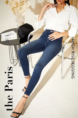 Friends Like These Womens Dark Wash Petite High Waisted Jeggings