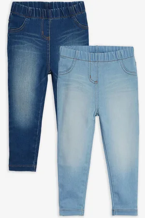 Next Girls Mid /Light Denim 2 Pack Elasticated Waist Jeggings (3mths-7yrs)